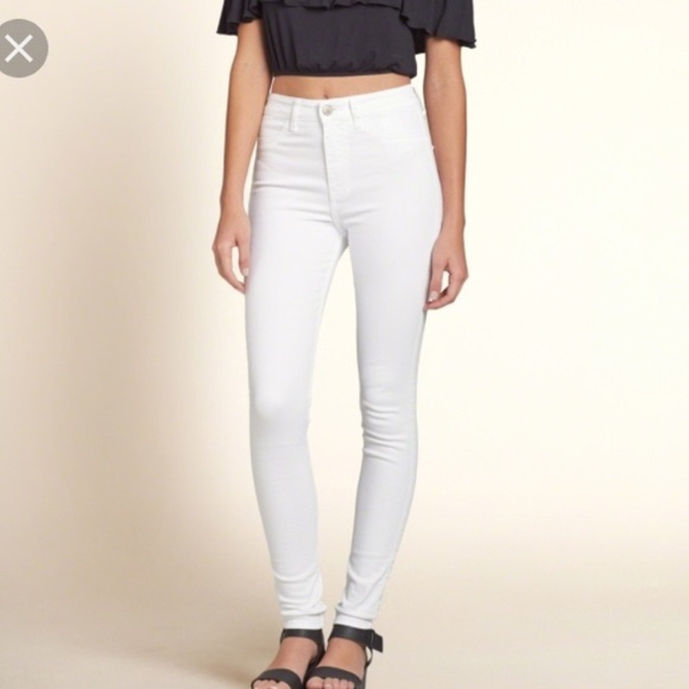 Hollister super skinny white jeans